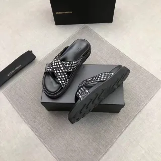 Bottega Veneta বুনা চেকার্ড প্ল্যাটফর্ম স্লিপার