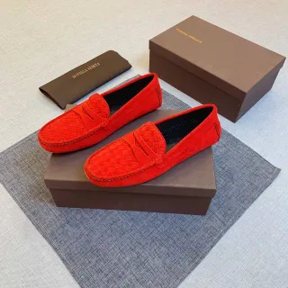 Bottega Veneta Woven Intrecciato লাল সুয়েড লুফার