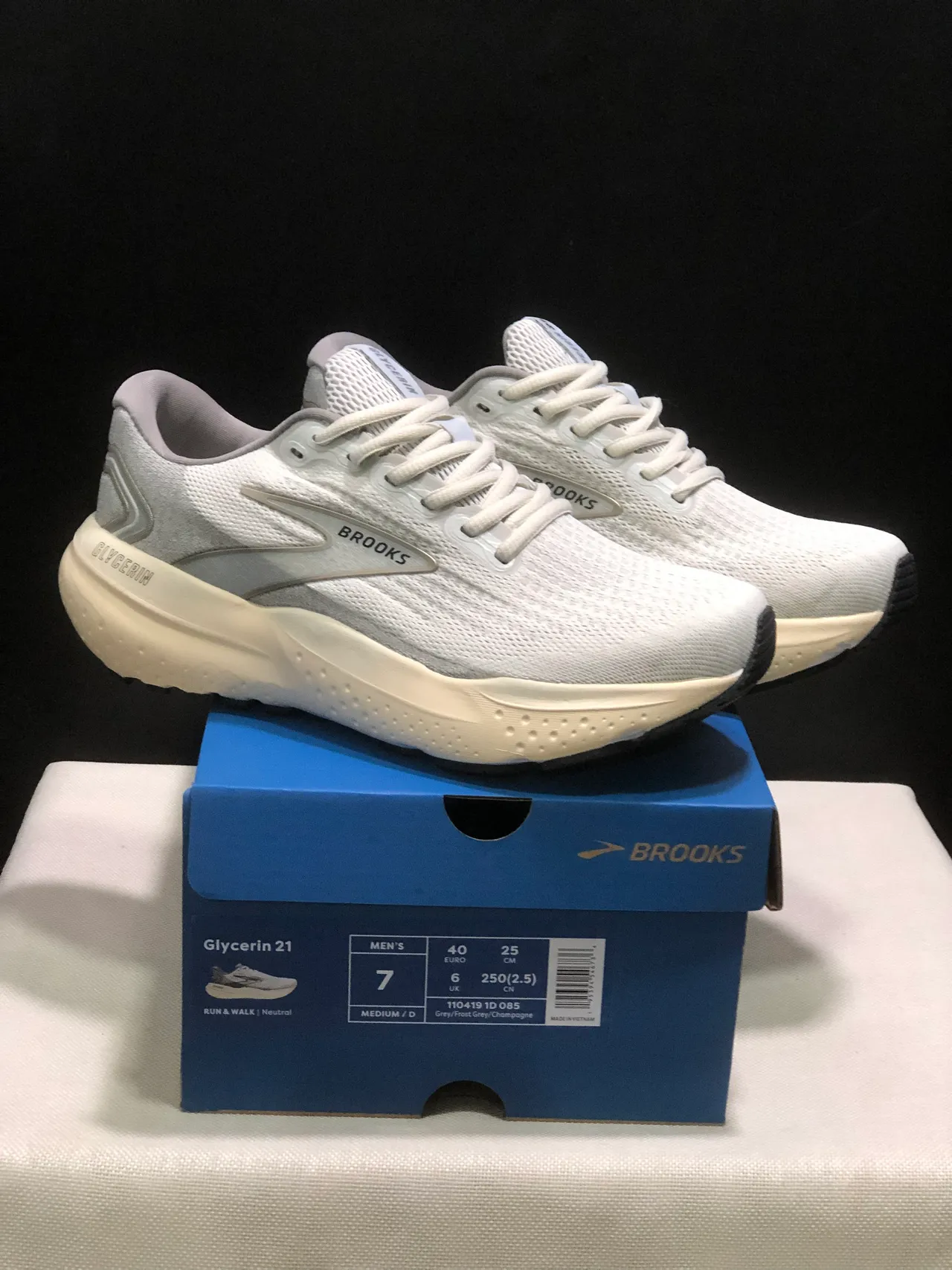 Brooks Glycerin Blanco perla y Gris Zapatillas de correr 2