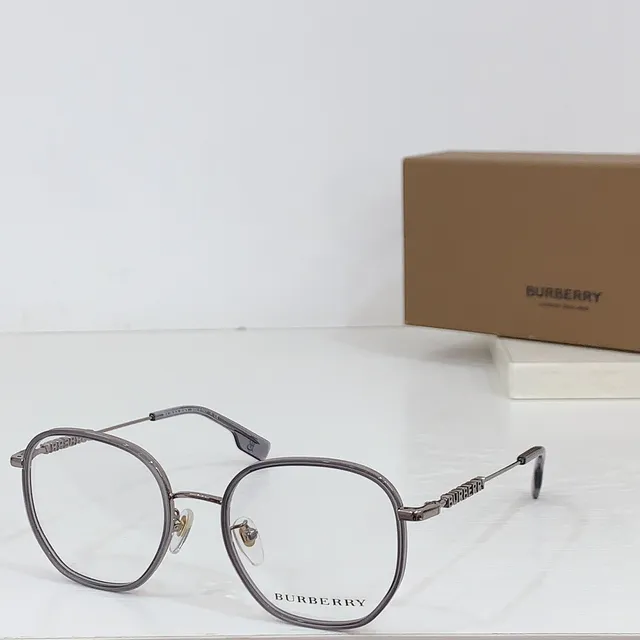 Burberry Óculos Ópticos Montura Oval Preta e Dourada Bicolor 9