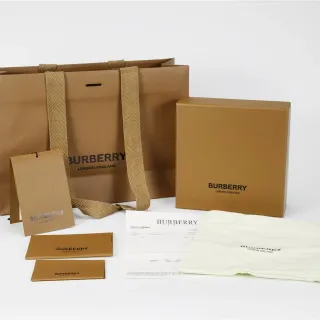 Burberry भूरा भूरे Kraft Paper बुनावट तंतु पकड़ हैंडबैग