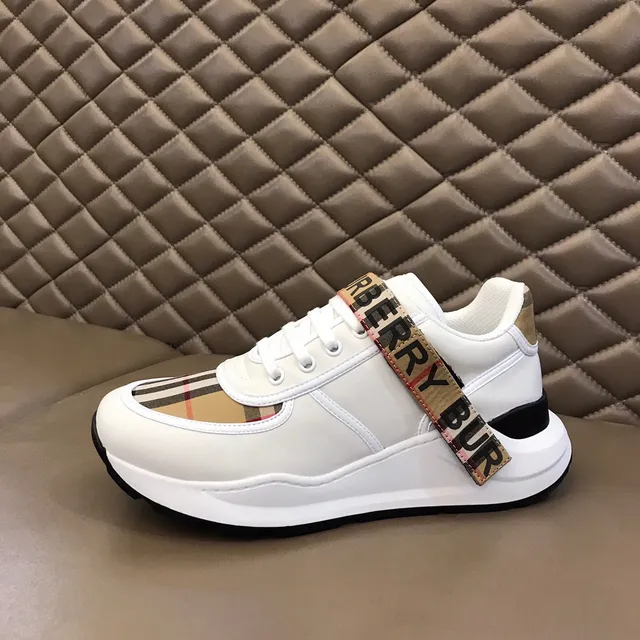 Burberry Lola White Beige Chunky Platform Sole House Check Strap Detail Lifestyle Sneakers 6