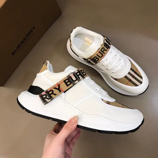 Burberry Lola White Beige Chunky Platform Sole House Check Strap Detail Lifestyle Sneakers 7