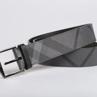 Burberry Monochrome Check Gray Leather Belt