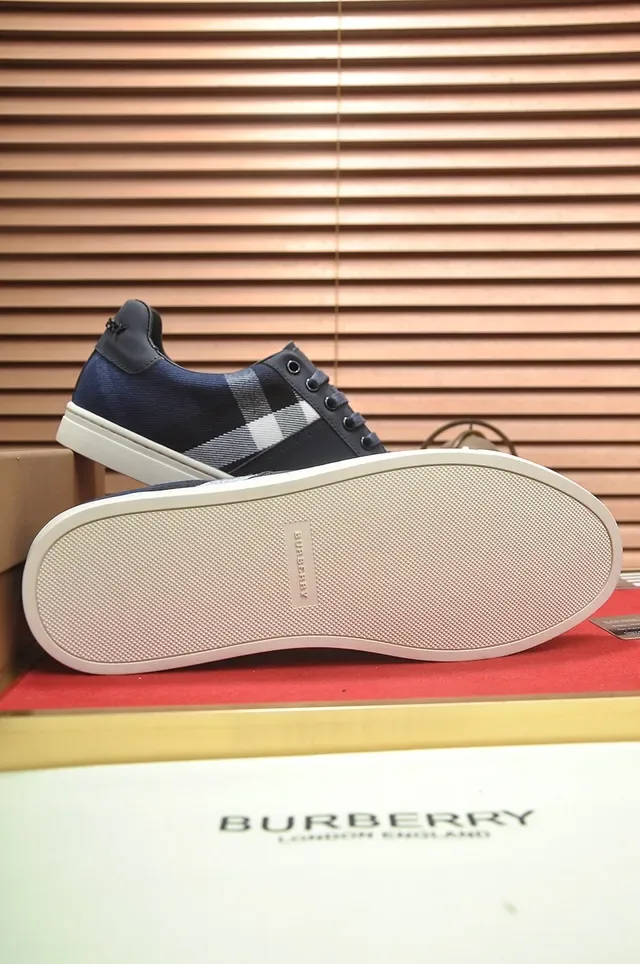 Burberry Navy Check Panel Lifestyle Sneakers 2