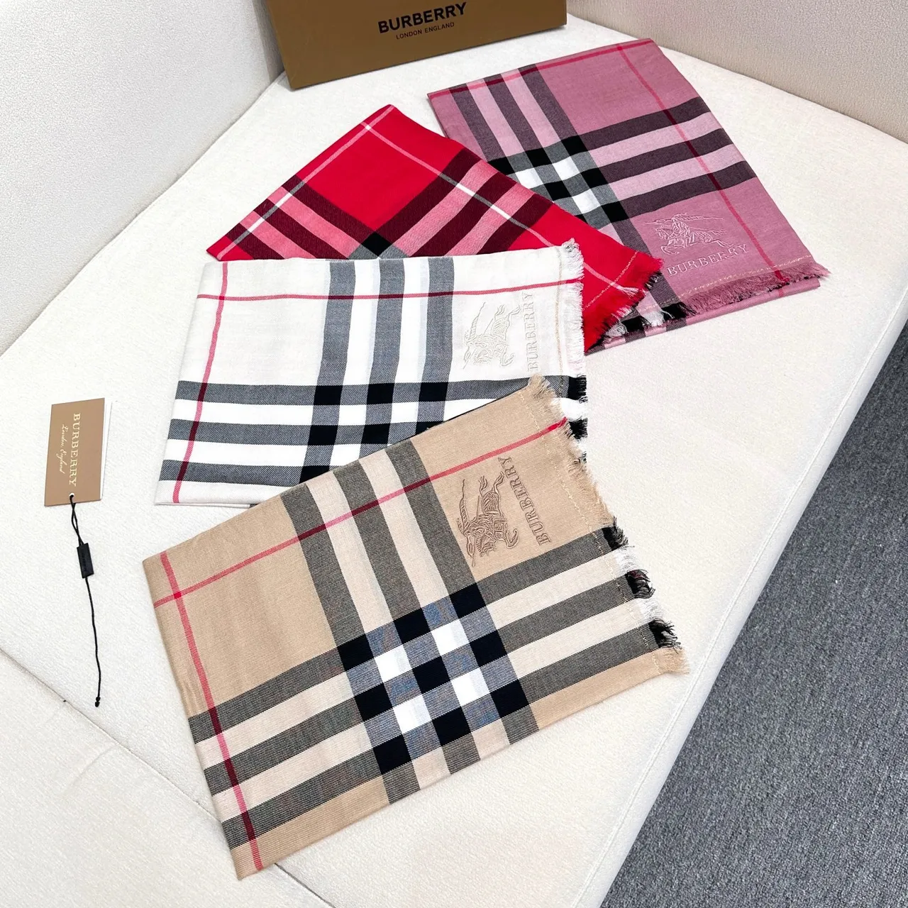 Burberry Nova Check Oversized Fringed Shawl 8
