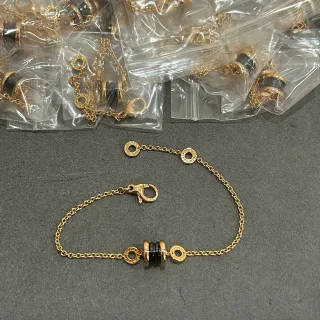 Bvlgari B.zero1 Black Ceramic and Gold-Tone Chain Bracelet