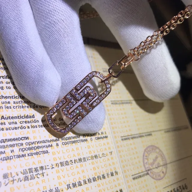 Bvlgari B.zero1 قلادة هندسية باڤيه كريستال 4