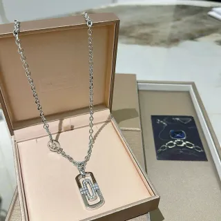 Bvlgari B.zero1 ज्यामितिक Pavé चांदी नेकलस