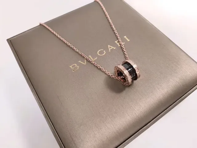 Bvlgari B.zero1 玫瑰金 黑陶瓷 镶钻 项链 6