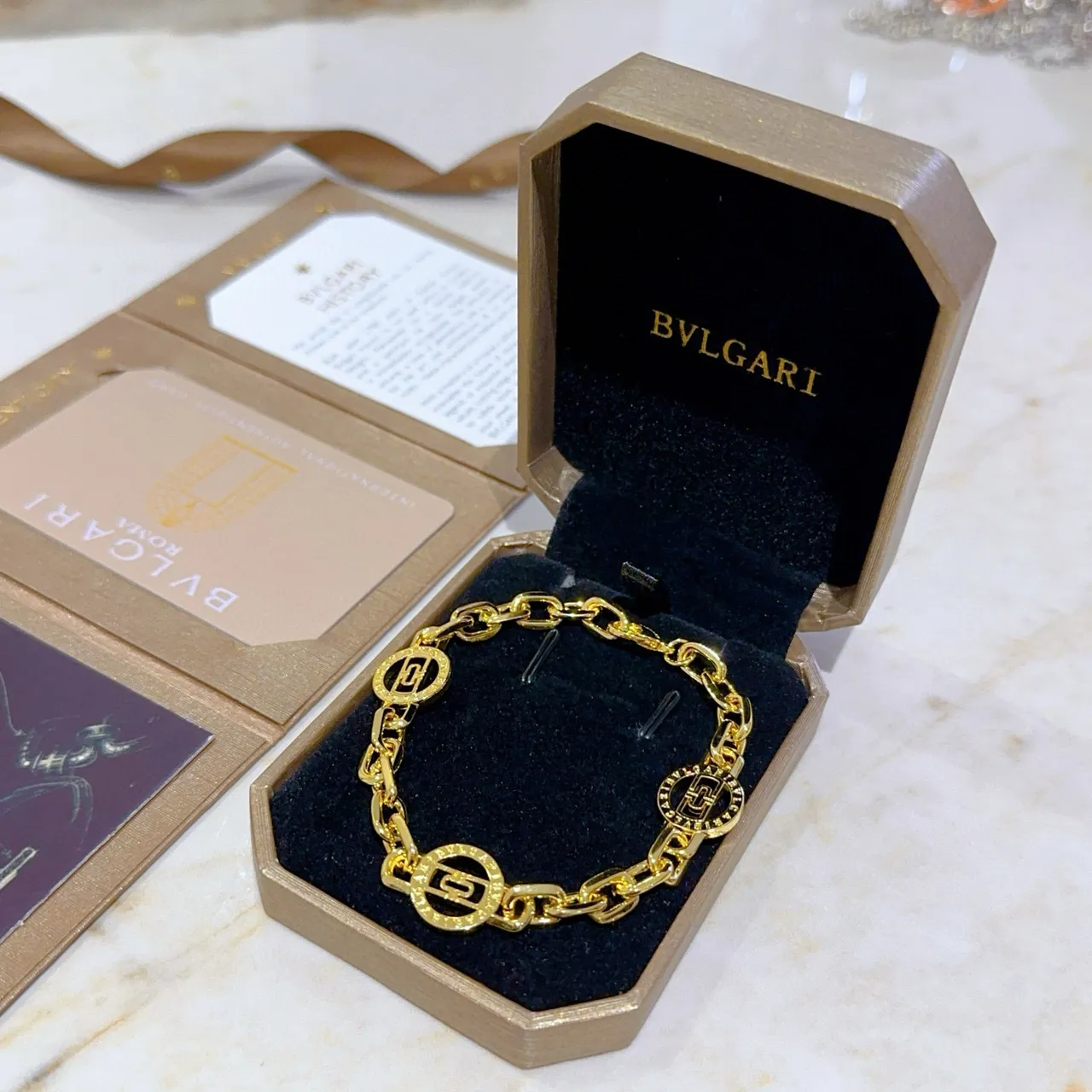 Bvlgari Bulgari Bulgari সোনার চেইন ব্রেসলেট 3