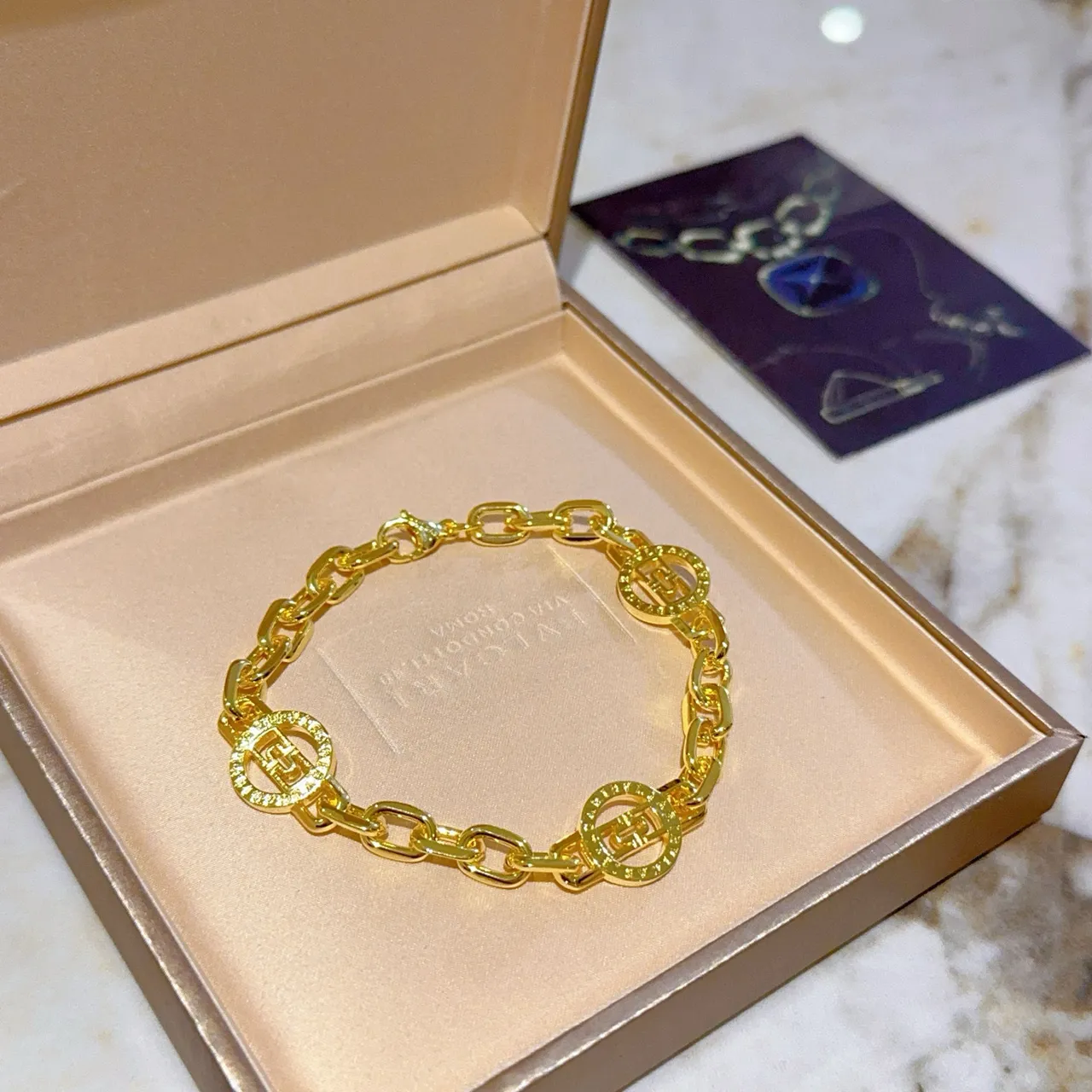 Bvlgari Bulgari Bulgari সোনার চেইন ব্রেসলেট 8