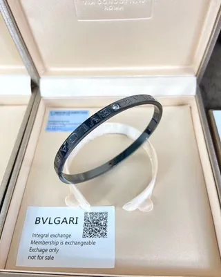 Bvlgari Bvlgari Engraved Double-Logo Enamel Bangle Bracelets 7