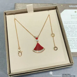 Bvlgari Divas’ Dream Red Enamel and Diamond Fan Pendant Necklace