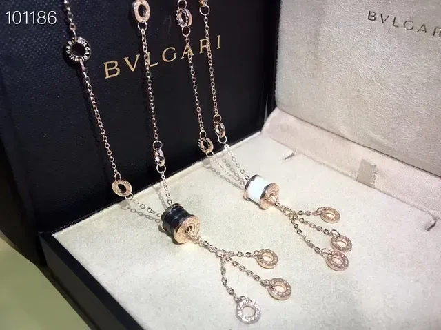 Bvlgari Fiore di 银金色 圆柱吊坠 流苏链坠饰 项链 7