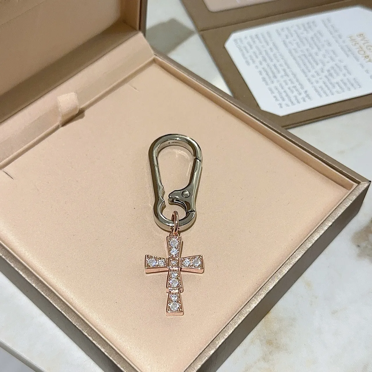 Bvlgari Gold Silver Cross-Shaped Pavé-Crystal Bracelet 3