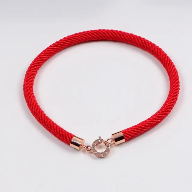 Bvlgari Red Black Braided Cord Rose-Gold-Tone Hardware Bracelet 5