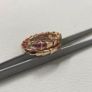 Bvlgari Serpenti Coiled Rose Gold and Ruby Ring