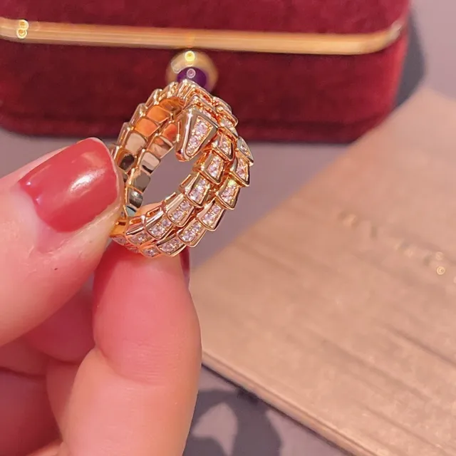 Bvlgari Serpenti Viper Pavé Diamond Coiled Hoop Earrings 2