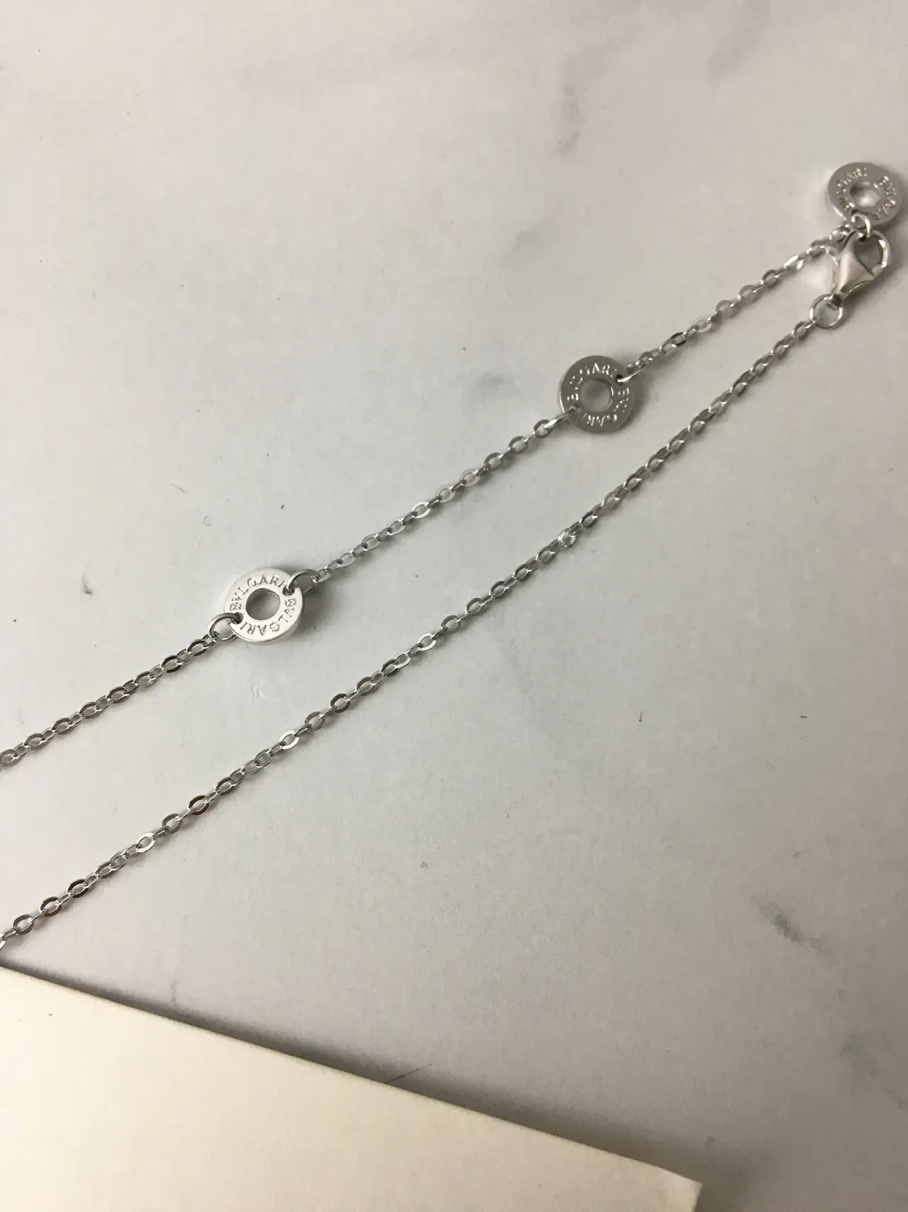 Bvlgari 银金圆柱形多带吊坠 pave-set 宝石项链 5
