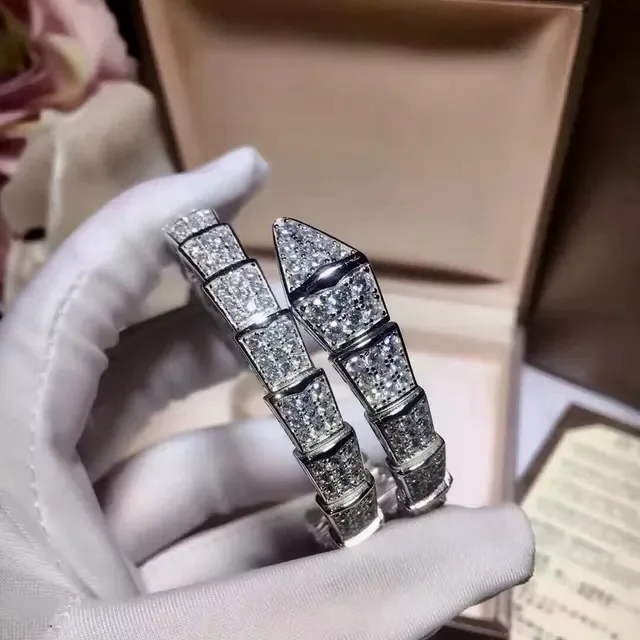 Bvlgari Silver White Articulated Serpentine Pavé-Diamond Bracelet 4