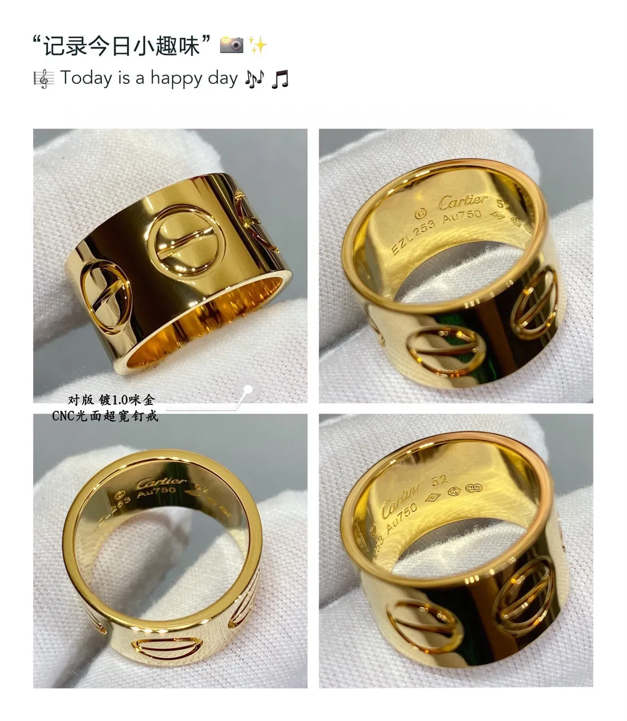 Cartier Juste un Clou Gold Silver Wide Band Screw-Head Motif Ring 6