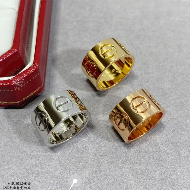 Cartier Juste un Clou Gold Silver Wide Band Screw-Head Motif Ring 7