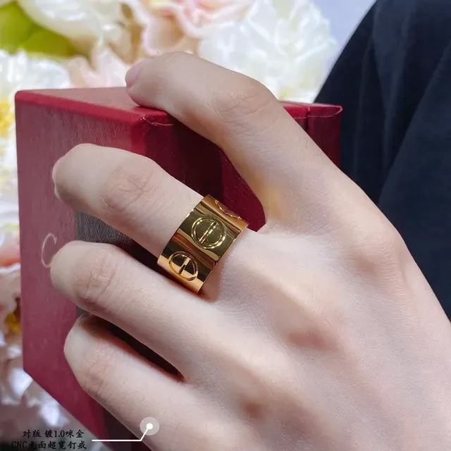 Cartier Juste un Clou Gold Silver Wide Band Screw-Head Motif Ring 8