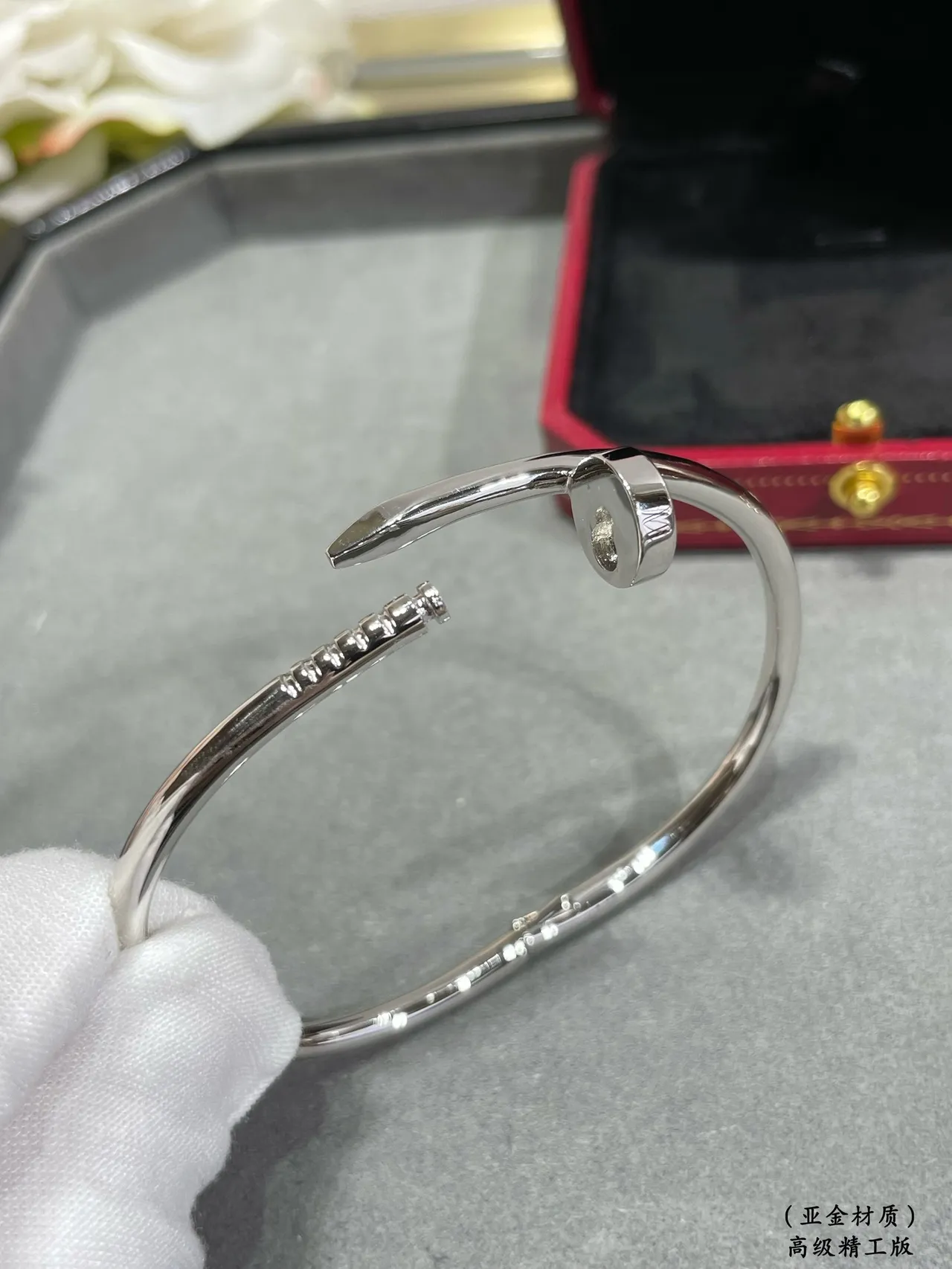 Cartier Juste un Clou Nail Motif Gold and Silver Open Bracelets 5