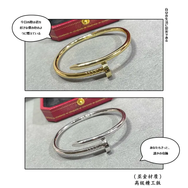 Cartier Juste un Clou Nail Motif Gold and Silver Open Bracelets 6