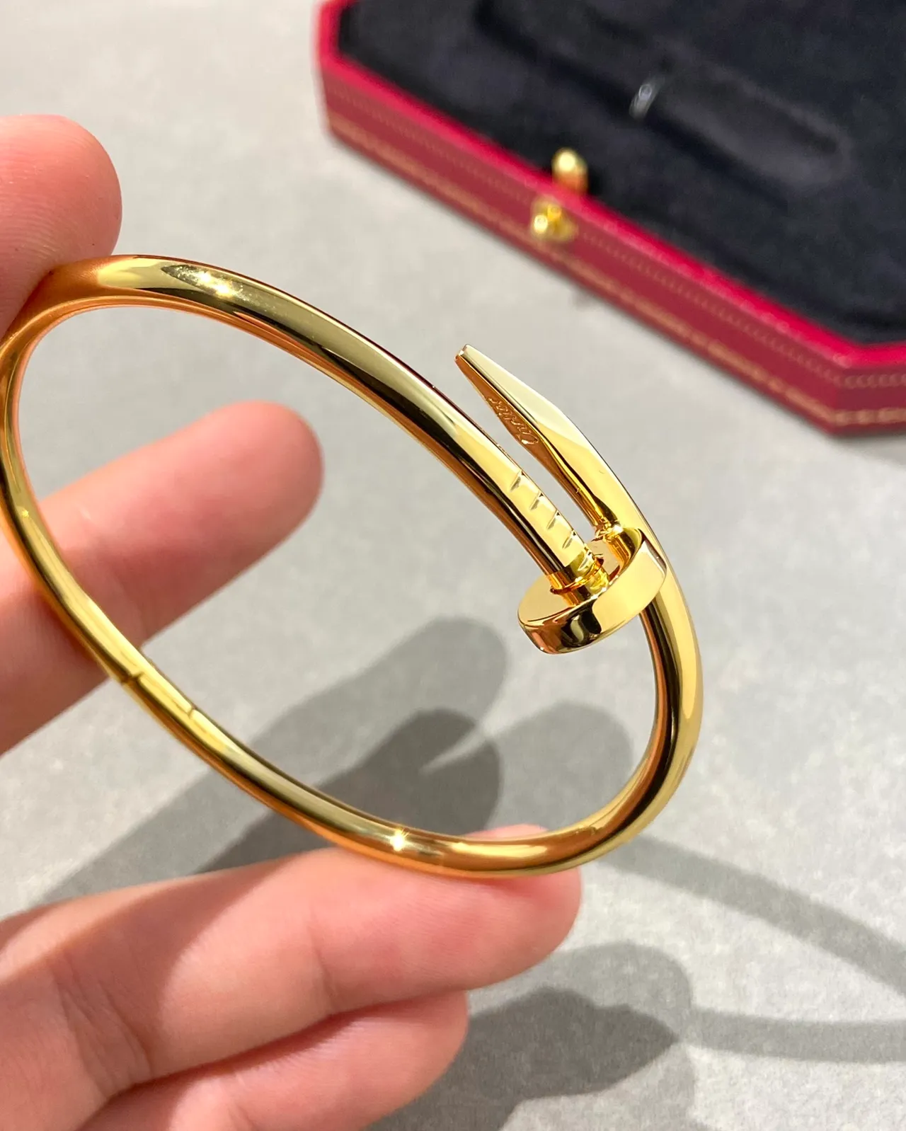 Cartier Juste un Clou Polished Gold Hinged Bangle Bracelet 9