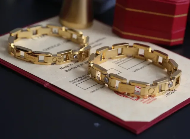 Cartier Love Bracelet Oro Plata Oro Rosa Dos Tonos Pulseras de eslabones de metal 6