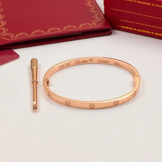 Bracelete Cartier Love Ouro Rosa Ouro Amarelo Prata Metal 5
