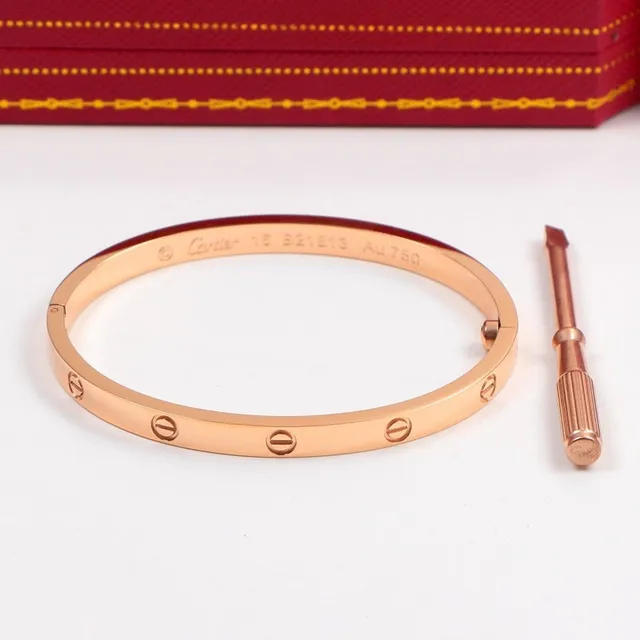 Cartier Love Bracelet गुलाबी सोना पीला सोना चाँदी बहुरंगी धातु की कंगन 6