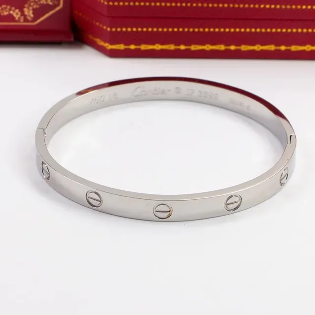 Bracelet Love Cartier Argent Or Jaune Or Rose Motif Vis Pierre Simple 3