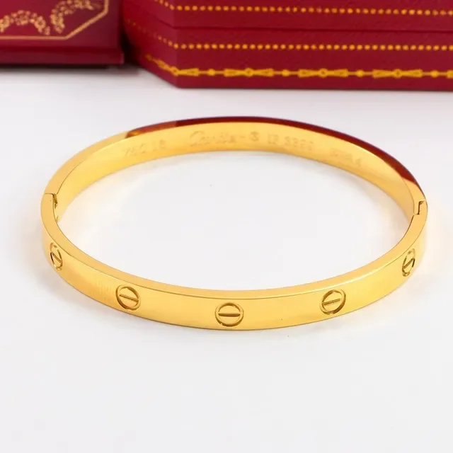 Bracelet Love Cartier Argent Or Jaune Or Rose Motif Vis Pierre Simple 5