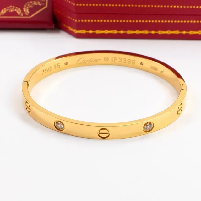 Bracelet Love Cartier Argent Or Jaune Or Rose Motif Vis Pierre Simple 6