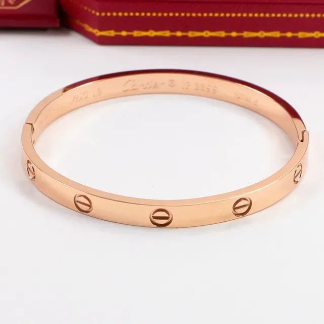 Bracelet Love Cartier Argent Or Jaune Or Rose Motif Vis Pierre Simple 7
