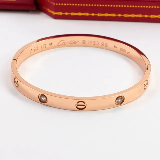 Bracelet Love Cartier Argent Or Jaune Or Rose Motif Vis Pierre Simple 8