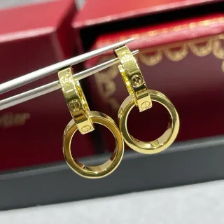 Cartier Love সোনার পলিশড স্ক্রু-ক্লোজার কানের দুল