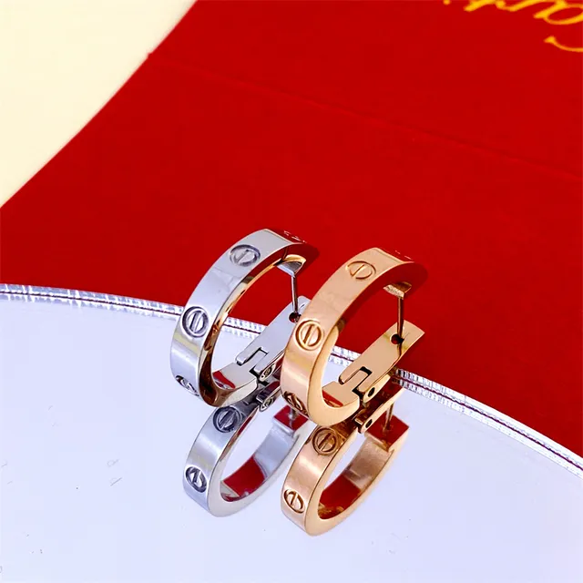 Cartier Love Motivo de Tornillo Aretes de Aro Pulidos 2
