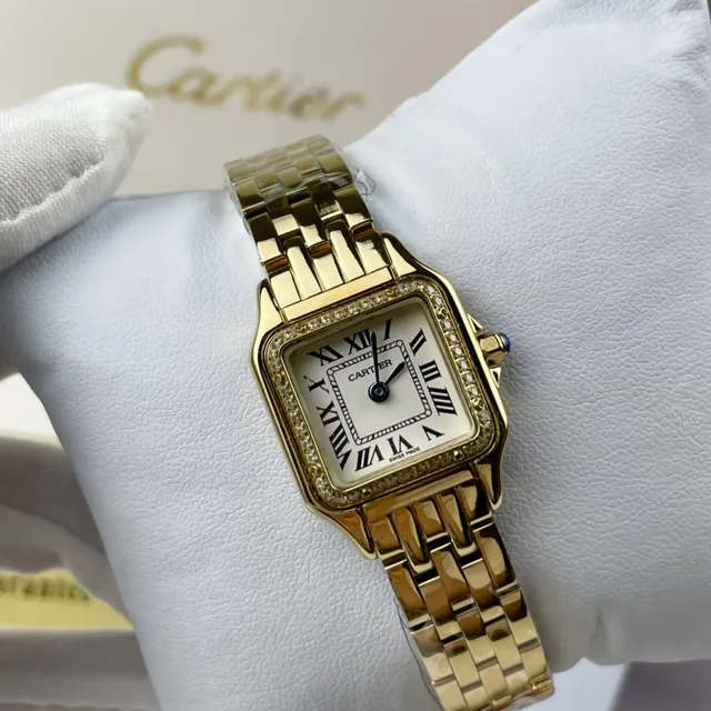 Cartier Panthère de Cartier Gold-Tone Diamond Bezel Mechanical Watch 4
