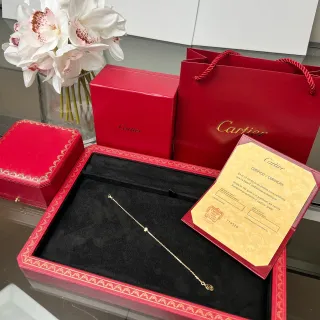 Cartier Single Stone Gold Chain Bracelet