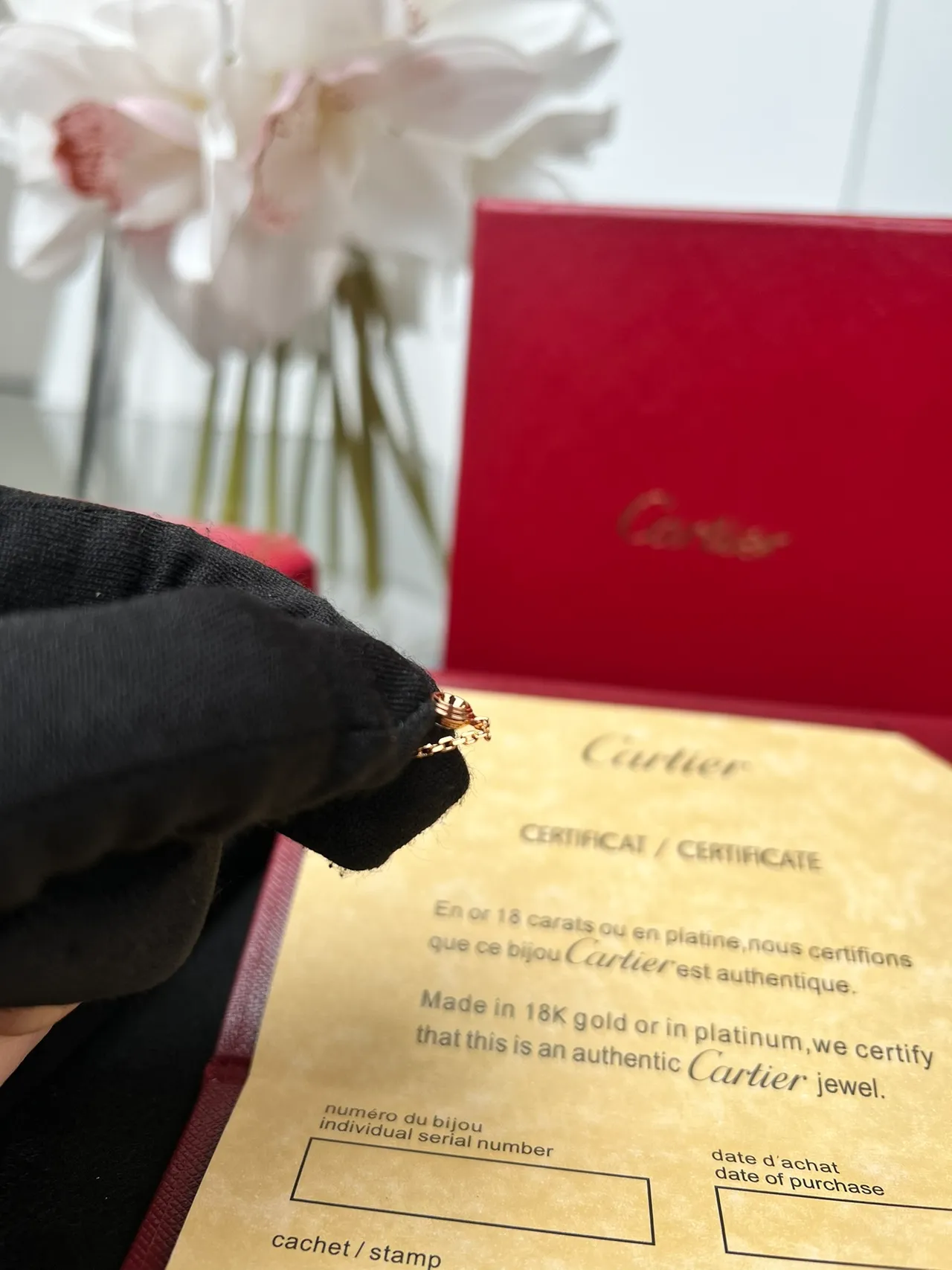 Cartier Pulsera de cadena de oro con una piedra 3