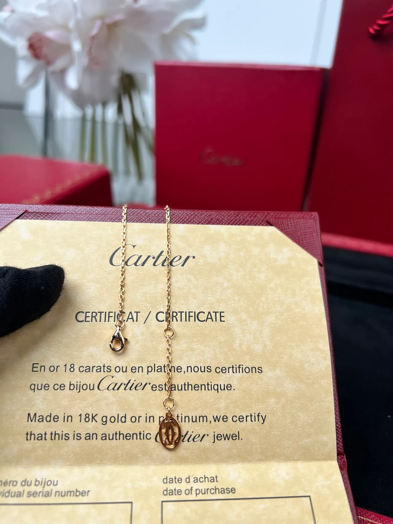 Cartier Pulsera de cadena de oro con una piedra 4