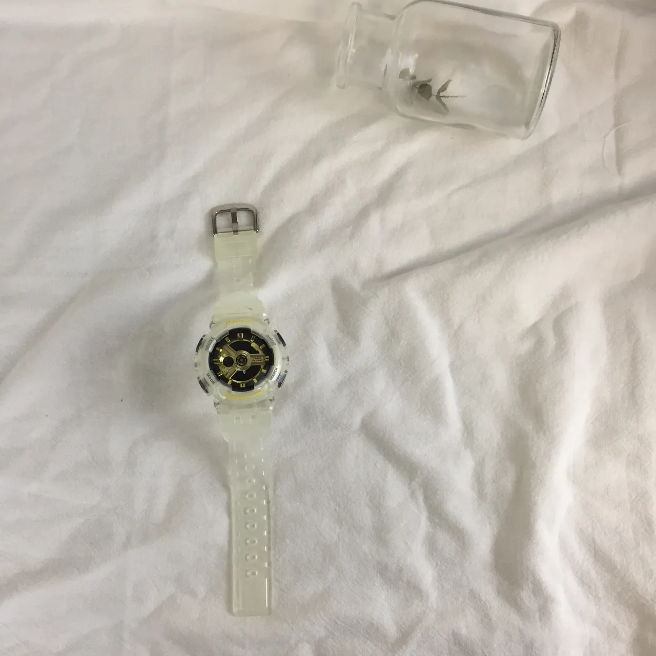 Casio Baby-G GA-110 पारदर्शी सोने की रेजिन केस डायल एक्सेंट्स घड़ी 6