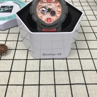Casio Baby-G Gray Pink Analog-Digital Hybrid Tide Graph Function Watch