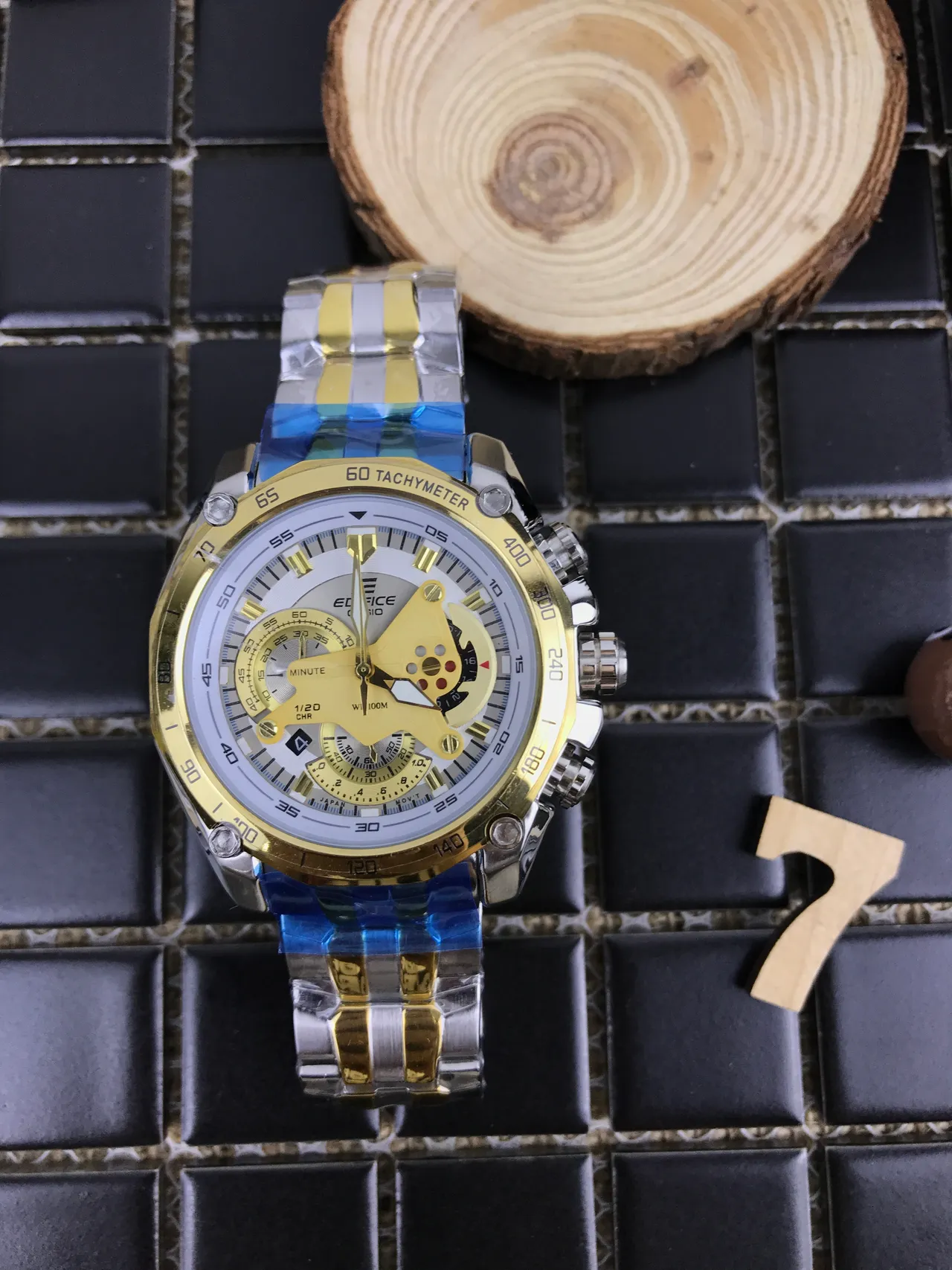 Casio Edifice Chronograph Gold and Blue Sports Watch 9