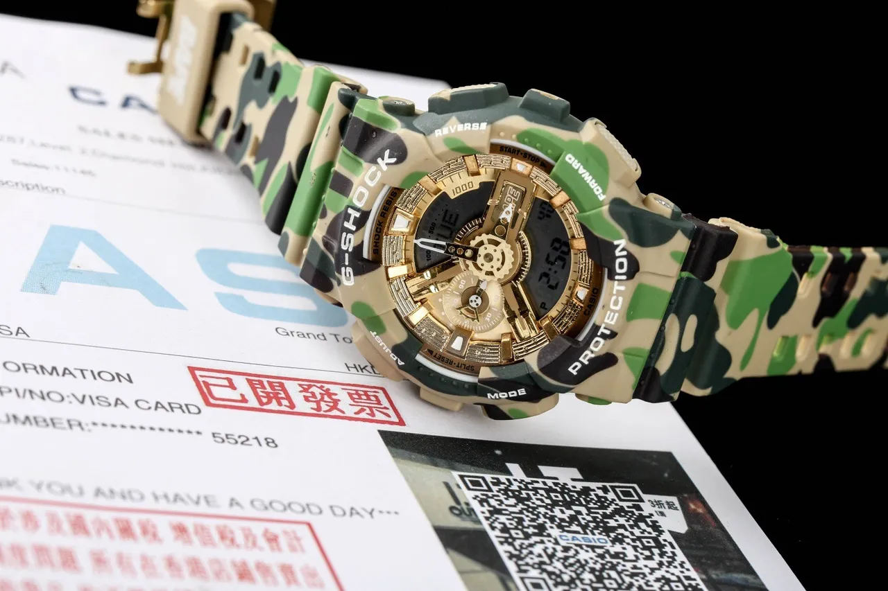 Casio G-Shock Camuflagem e Ouro Relógio Esportivo 8