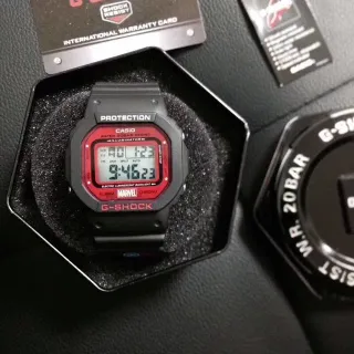 Casio G-Shock DW-5600 Marvel Collaboration Black and Red Sports Watch
